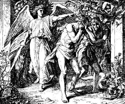 Schnorr von Carolsfeld - Bibel in Bildern: Adam and Even Expelled from Eden)